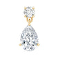 Pear and Round Cut Diamond Stud Drop Helix Earring