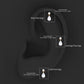 Pear and Round Cut Diamond Stud Drop Helix Earring