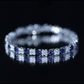 Heart Shape Lab Grown Blue Sapphire and Diamond Tennis Bracelet