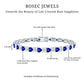 Heart Shape Lab Grown Blue Sapphire and Diamond Tennis Bracelet