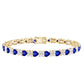 Heart Shape Lab Grown Blue Sapphire and Diamond Tennis Bracelet