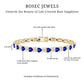 Heart Shape Lab Grown Blue Sapphire and Diamond Tennis Bracelet