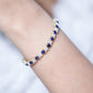 Heart Shape Lab Grown Blue Sapphire and Diamond Tennis Bracelet