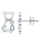Certified Diamond Cat Stud Earrings