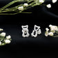 Certified Diamond Cat Stud Earrings