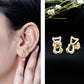 Certified Diamond Cat Stud Earrings