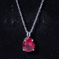 3 Carat Pear Cut Lab Grown Ruby Solitaire Pendant Necklace