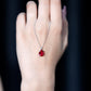 3 Carat Pear Cut Lab Grown Ruby Solitaire Pendant Necklace