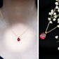 3 Carat Pear Cut Lab Grown Ruby Solitaire Pendant Necklace