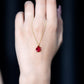 3 Carat Pear Cut Lab Grown Ruby Solitaire Pendant Necklace