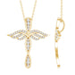 Certified Lab Grown Diamond Prong Set Cross Angel Necklace