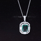 Octagon Cut Lab Created Emerald Vintage Necklace With Chain
