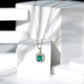 Octagon Cut Lab Created Emerald Vintage Necklace With Chain