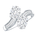 Certified Lab Grown Diamond Designer 2 Stone Engagement Ring