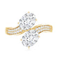 Certified Lab Grown Diamond Designer 2 Stone Engagement Ring