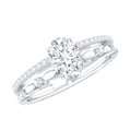 Lab Grown Diamond 0.75 Carat Oval Shaped Double Band Engagement Ring