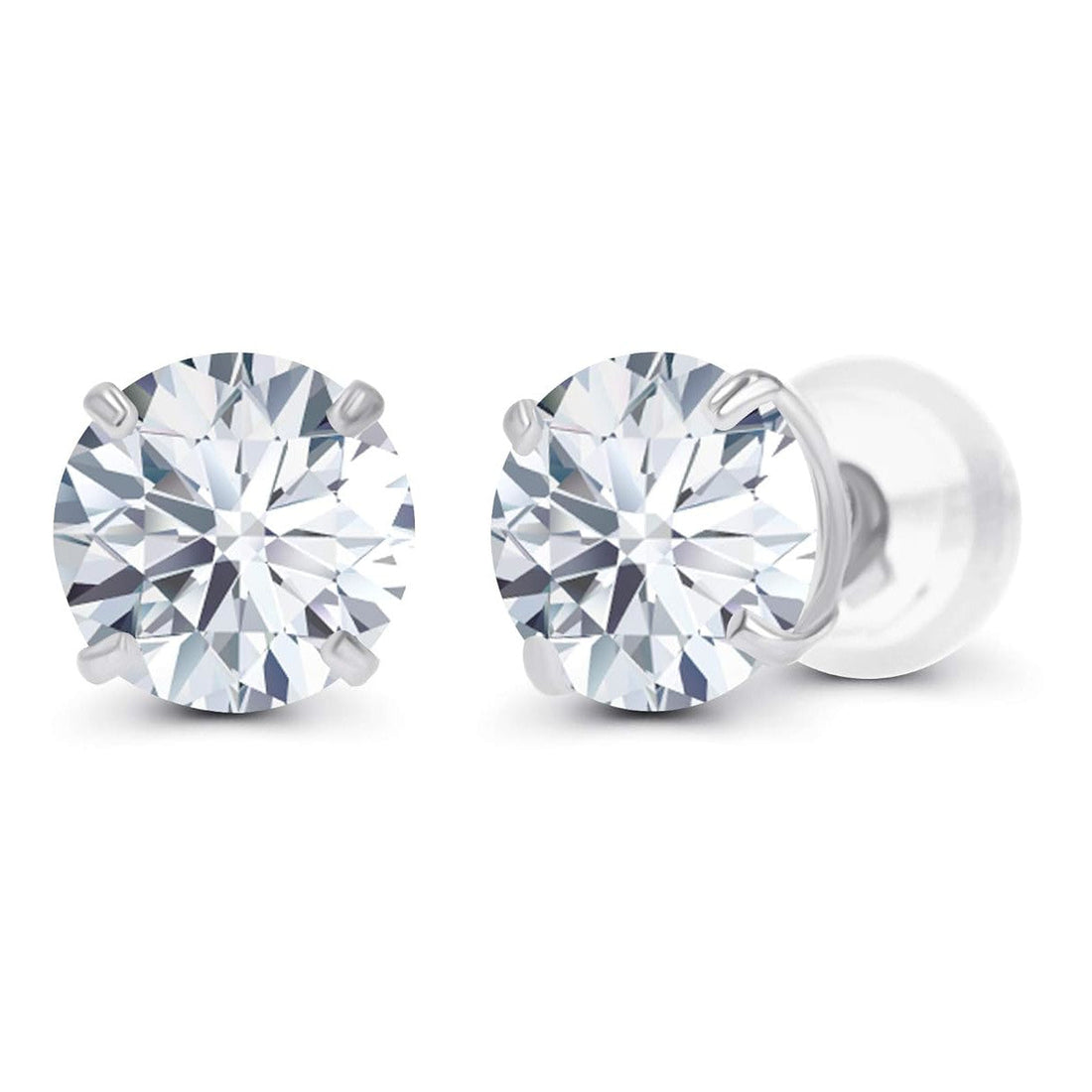 2.00 CTW Lab-Grown Diamond Stud Earrings – E Color VS Clarity in Solid 14K Gold (AGI Certified)