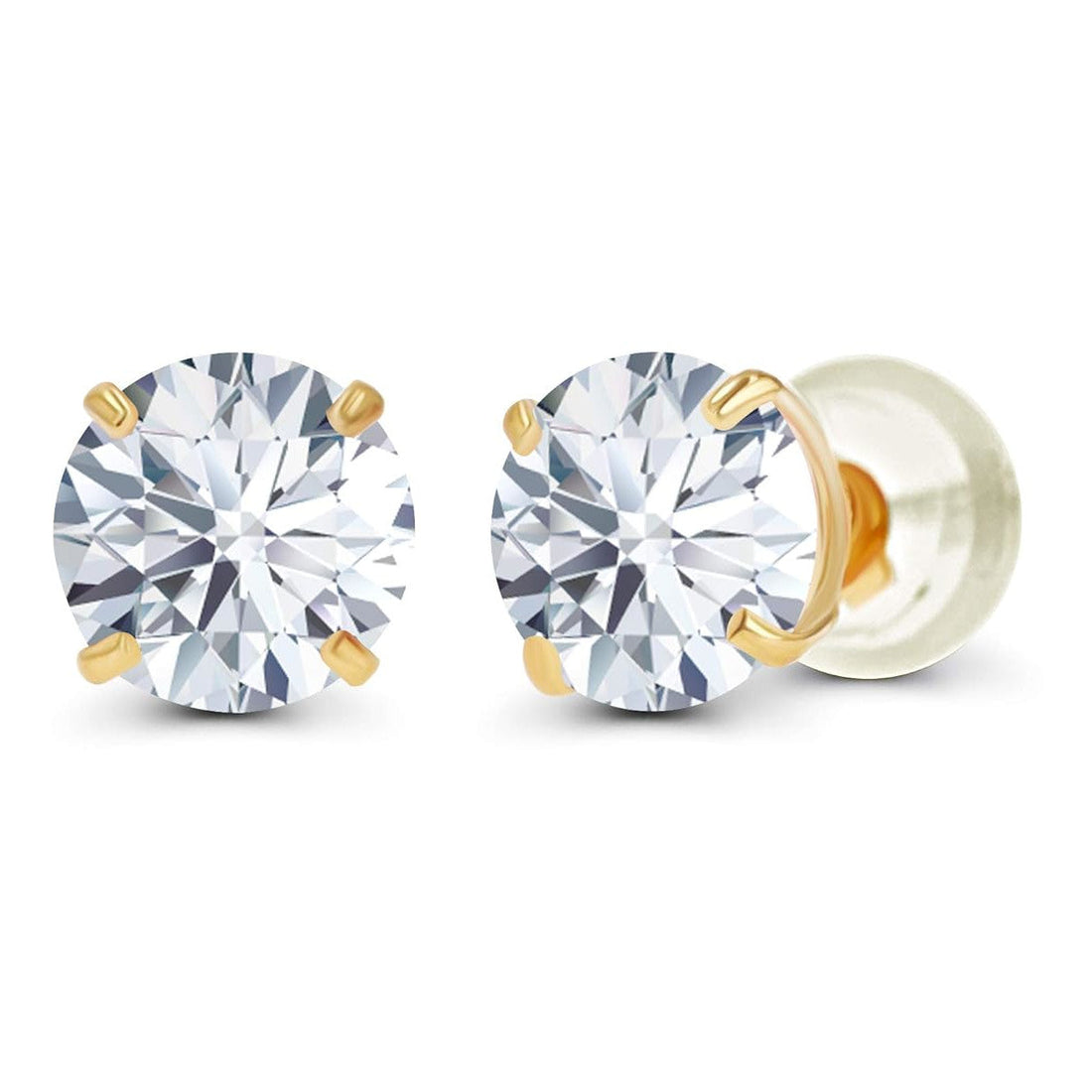 2.00 CTW Lab-Grown Diamond Stud Earrings – E Color VS Clarity in Solid 14K Gold (AGI Certified)