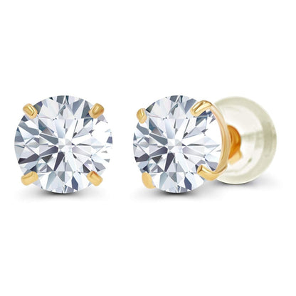 2.00 CTW Lab-Grown Diamond Stud Earrings – E Color VS Clarity in Solid 14K Gold (AGI Certified)