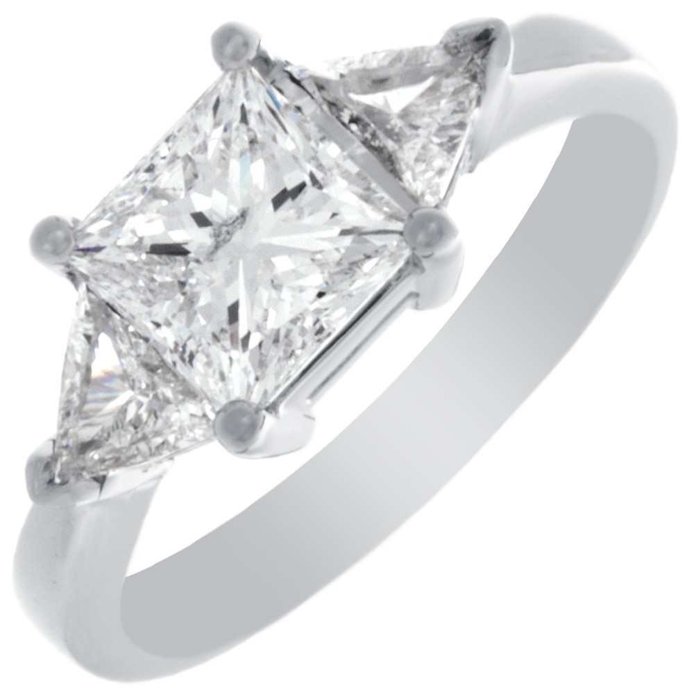 Princess and trillion cut 2024 diamond ring